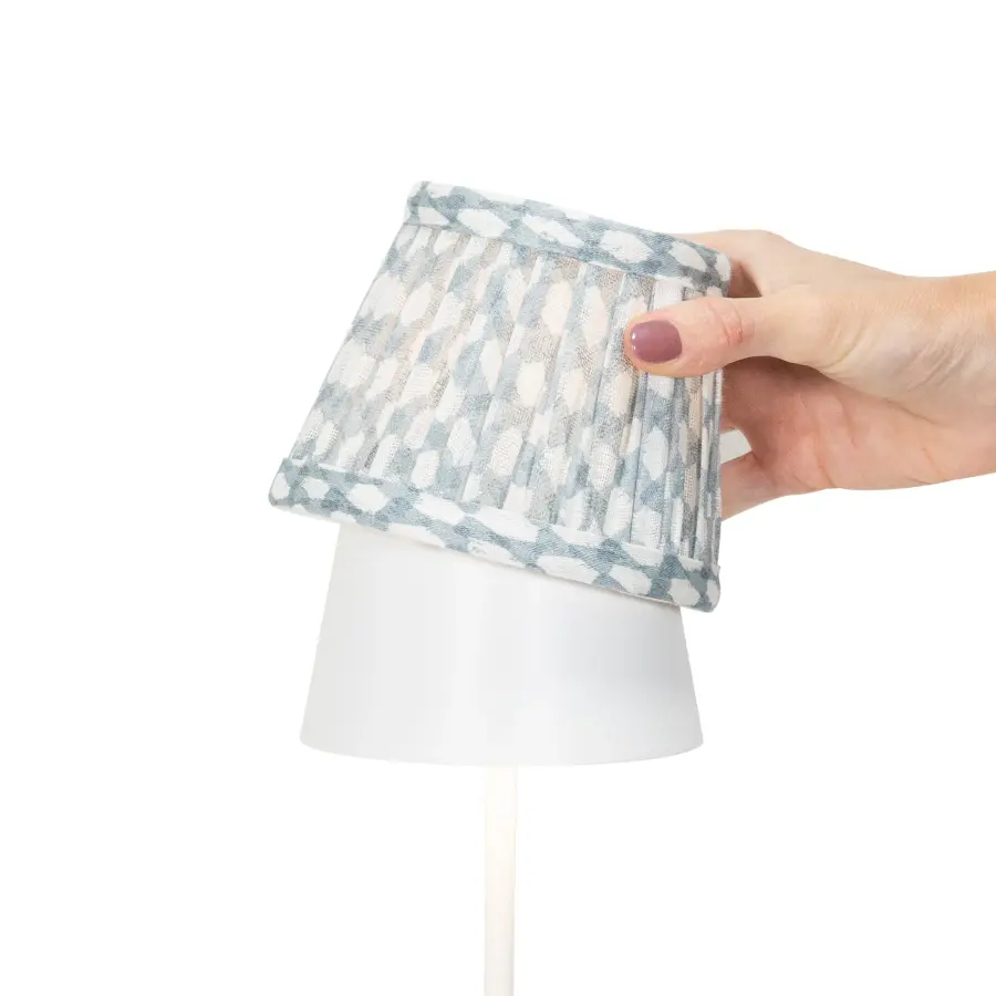 Zafferano x Fermoie Wicker Pattern Fabric Lampshade - Red - Image 17
