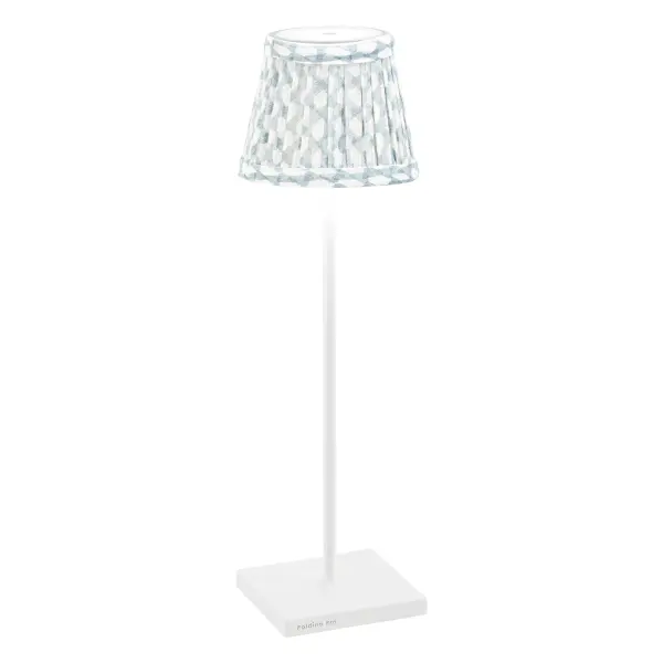 Zafferano x Fermoie Wicker Pattern Fabric Lampshade - Light Blue - Image 19