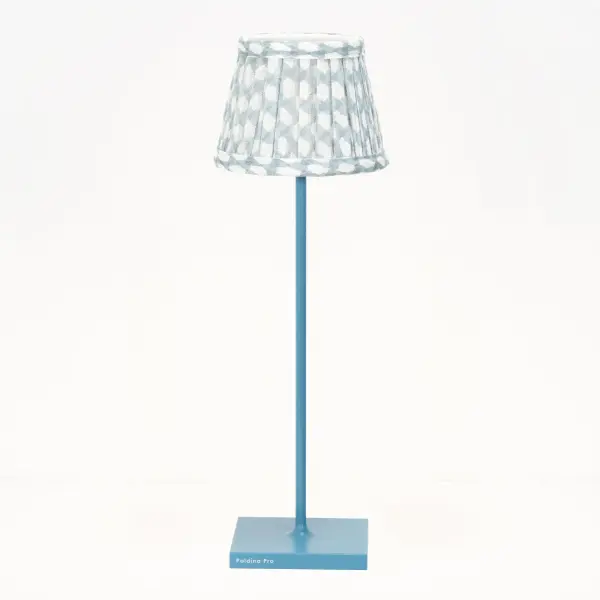 Zafferano x Fermoie Wicker Pattern Fabric Lampshade - Light Blue - Image 20