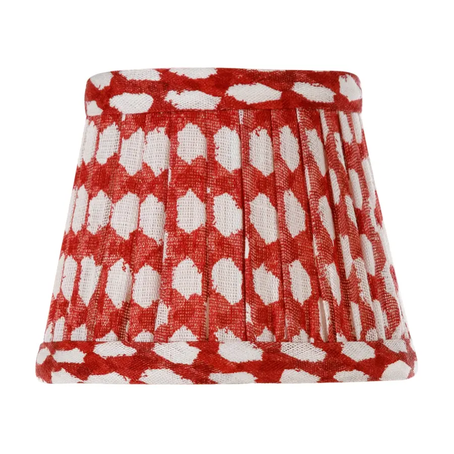 Zafferano x Fermoie Wicker Pattern Fabric Lampshade - Red - Image 3
