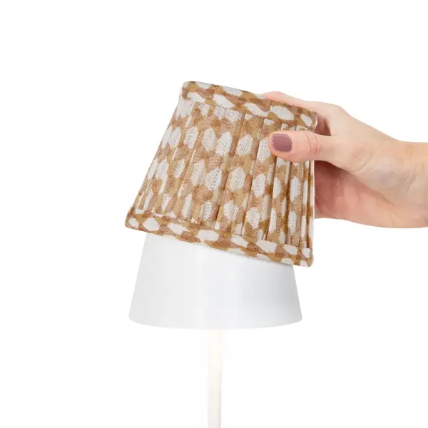 Zafferano x Fermoie Wicker Pattern Fabric Lampshade - Light Blue - Image 22