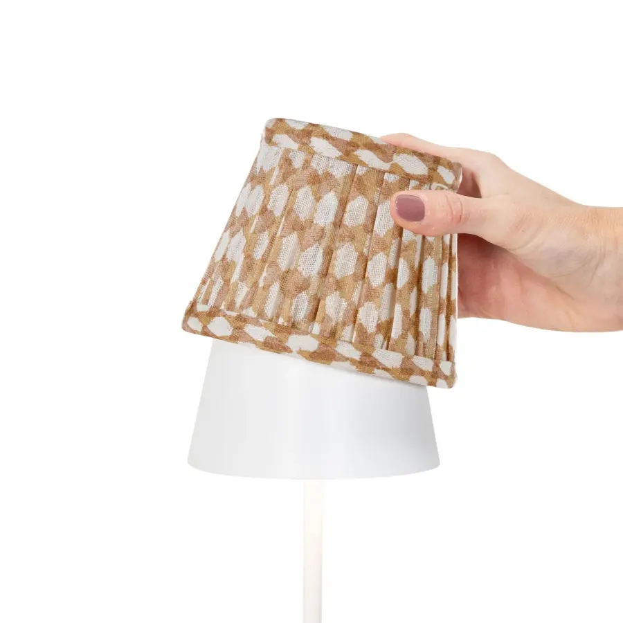 Zafferano x Fermoie Wicker Pattern Fabric Lampshade - Red - Image 22