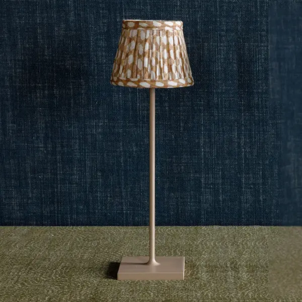 Zafferano x Fermoie Wicker Pattern Fabric Lampshade - Light Blue - Image 25