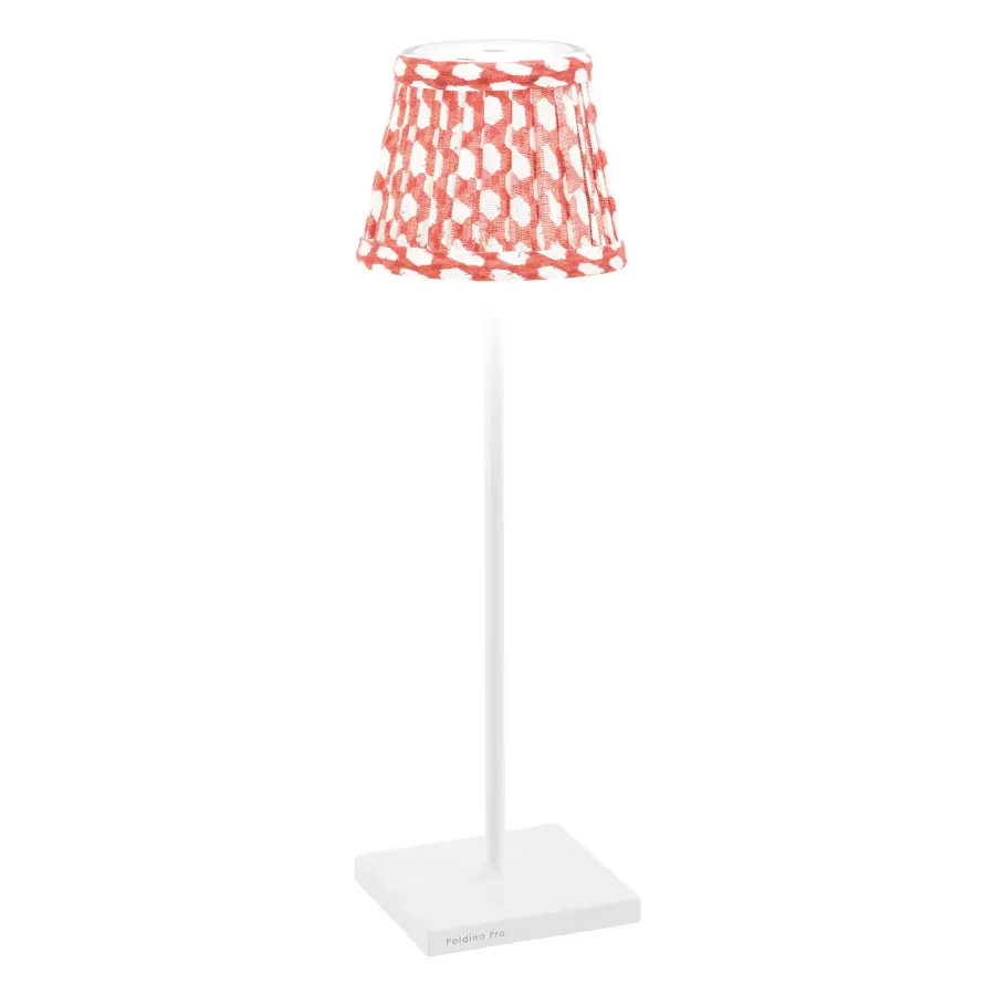 Zafferano x Fermoie Wicker Pattern Fabric Lampshade - Red - Image 4
