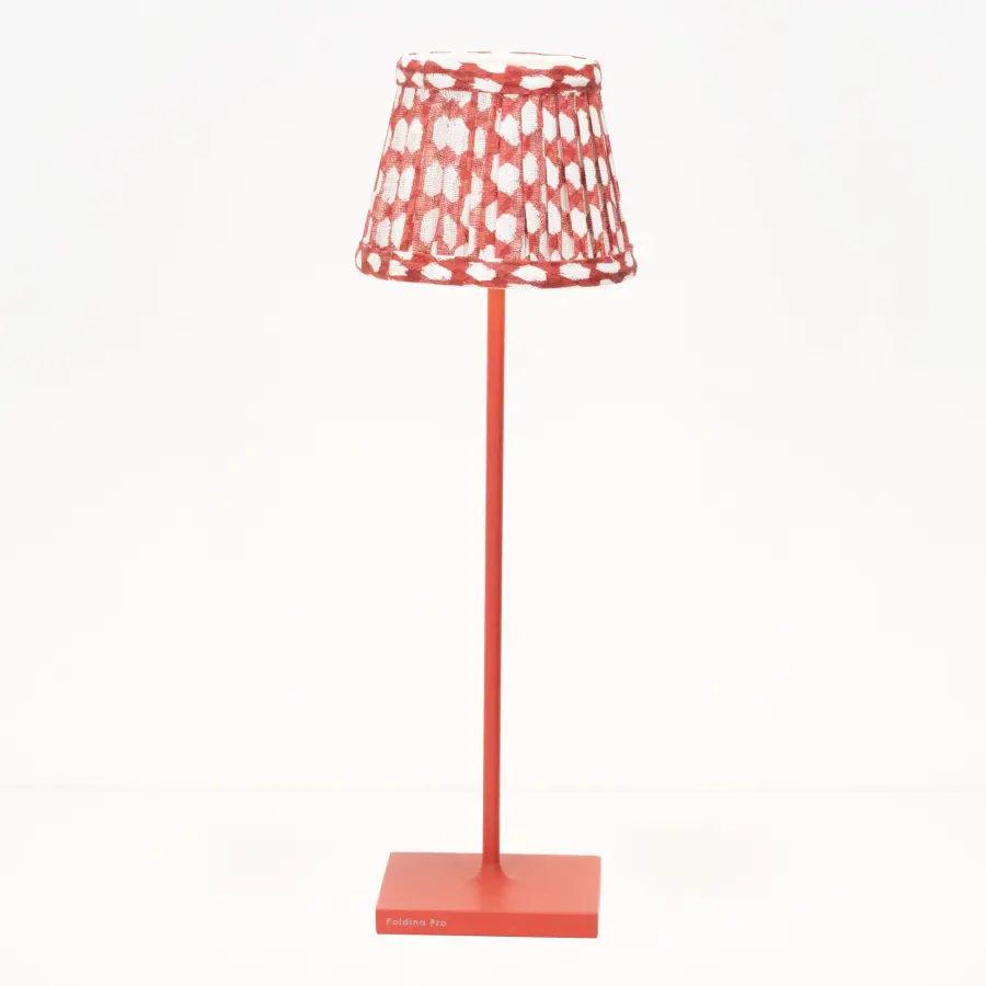 Zafferano x Fermoie Wicker Pattern Fabric Lampshade - Red - Image 5