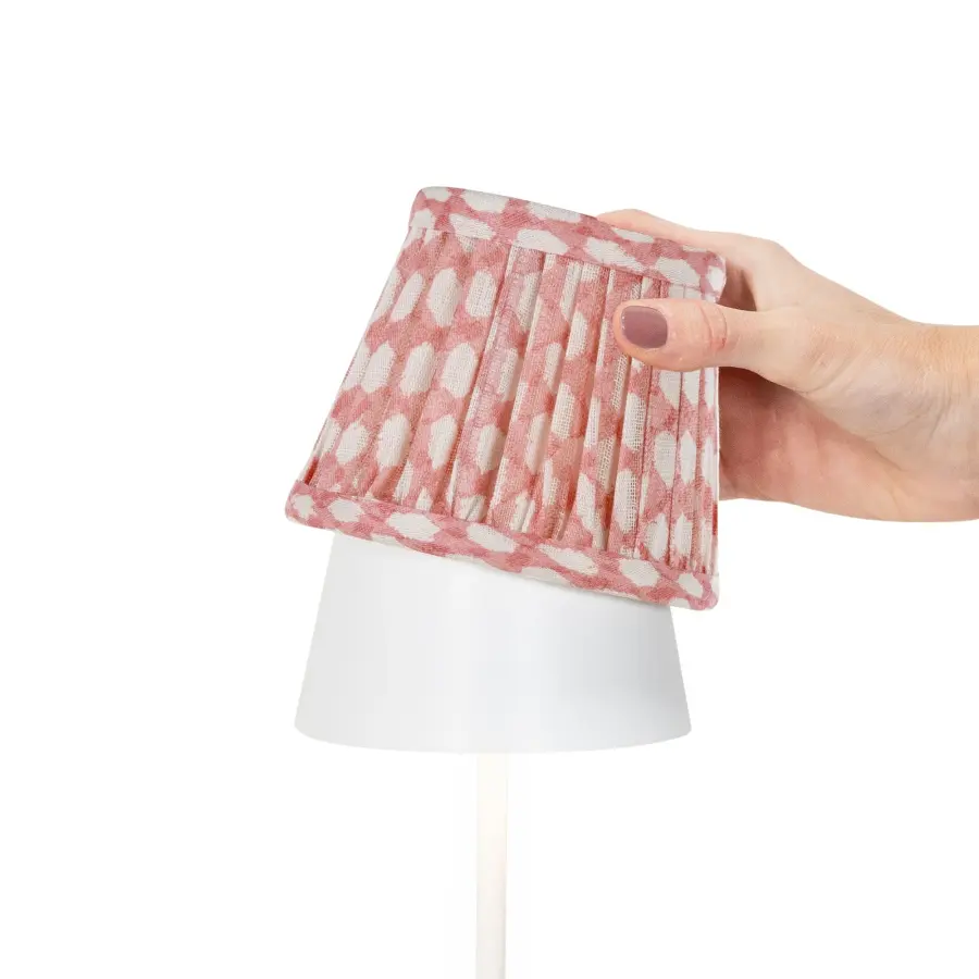 Zafferano x Fermoie Wicker Pattern Fabric Lampshade - Red - Image 7
