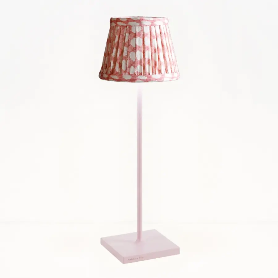 Zafferano x Fermoie Wicker Pattern Fabric Lampshade - Red - Image 10