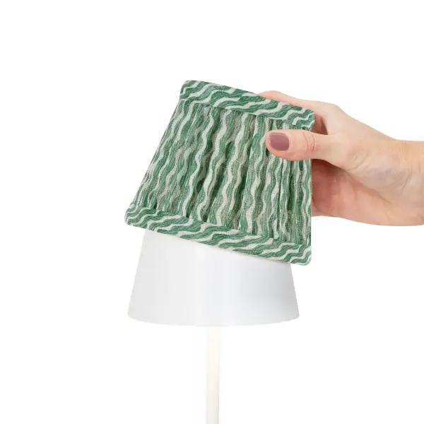 Zafferano x Fermoie Popple Pattern Fabric Lampshade - Orange - Image 12