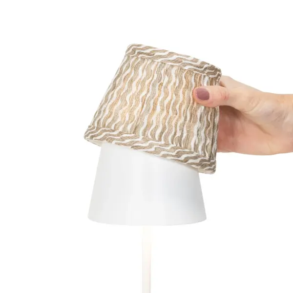 Zafferano x Fermoie Popple Pattern Fabric Lampshade - Orange - Image 22