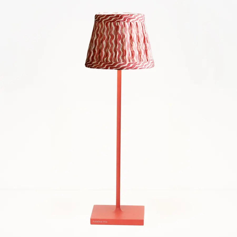 Zafferano x Fermoie Popple Pattern Fabric Lampshade - Orange - Image 5