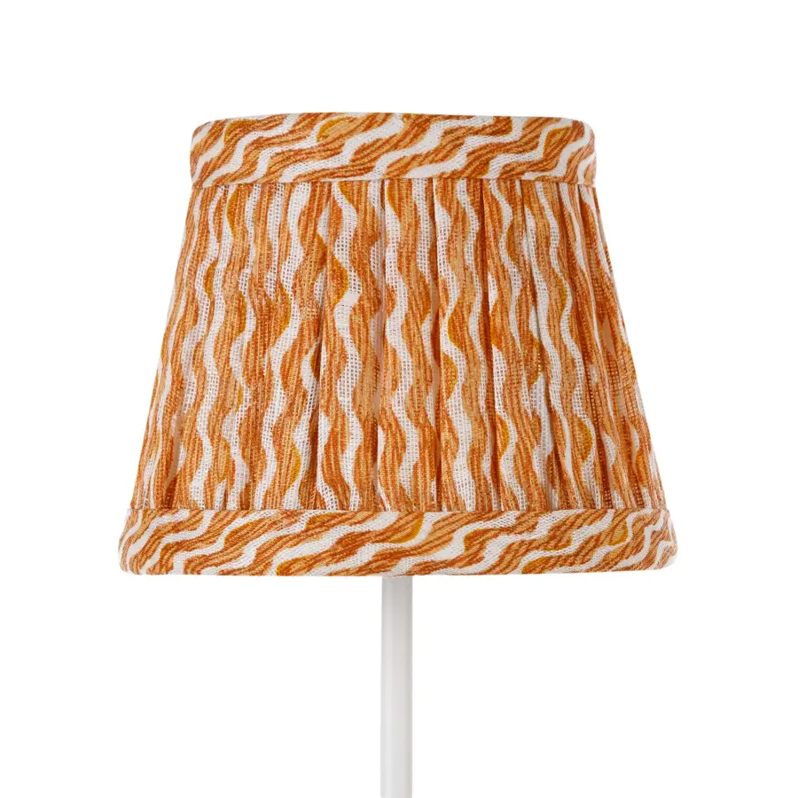 Zafferano x Fermoie Popple Pattern Fabric Lampshade - Orange - Image 6