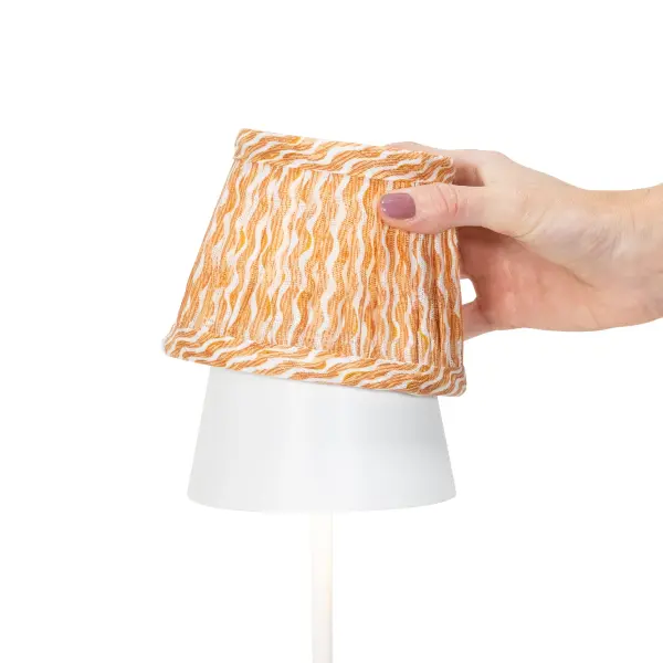 Zafferano x Fermoie Popple Pattern Fabric Lampshade - Orange - Image 7
