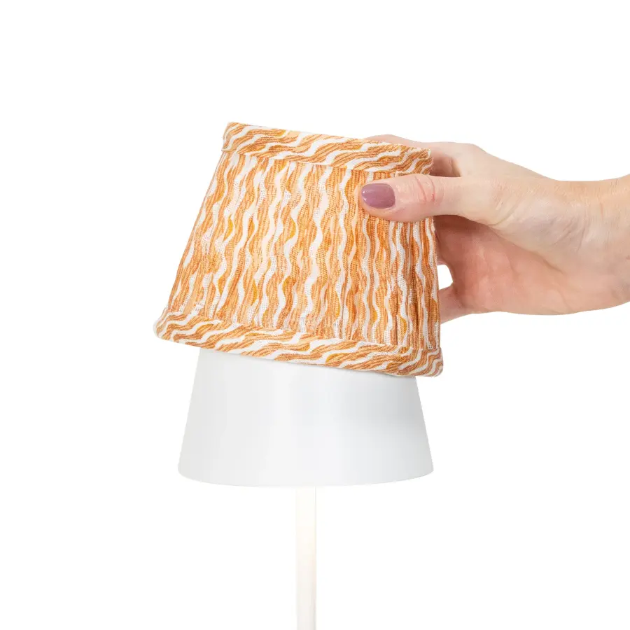 Zafferano x Fermoie Popple Pattern Fabric Lampshade - Orange - Image 7