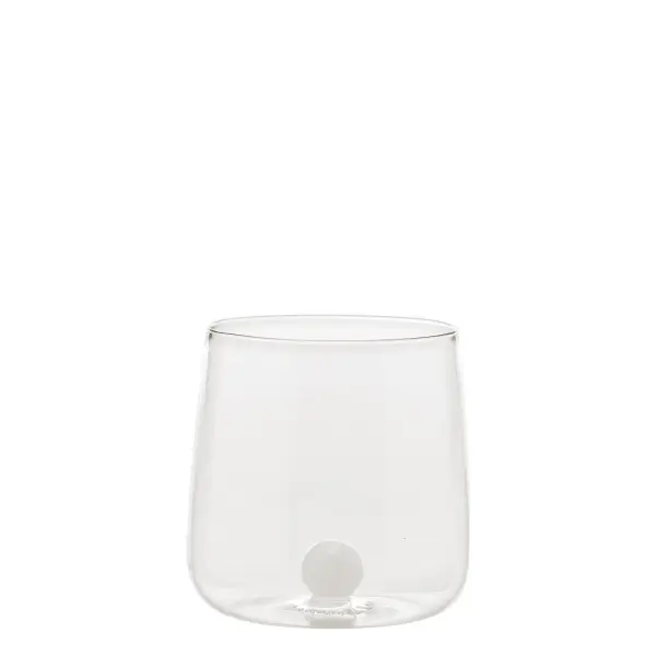 The Bilia tumbler collection brings joy and artistry to everyday drinking with hand-blown borosilicate glass featuring colorful sphere accents. Dishwasher and microwave safe, these versatile tumblers combine Italian craftsmanship with practical durability.