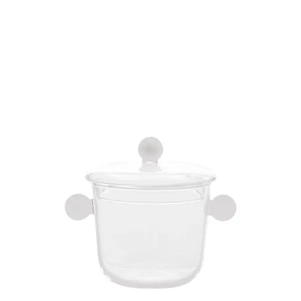 The Bilia jar combines practical storage with contemporary design. Its compact 16.9oz capacity and dual handles make it perfect for organizing small items while adding a decorative touch to any space.