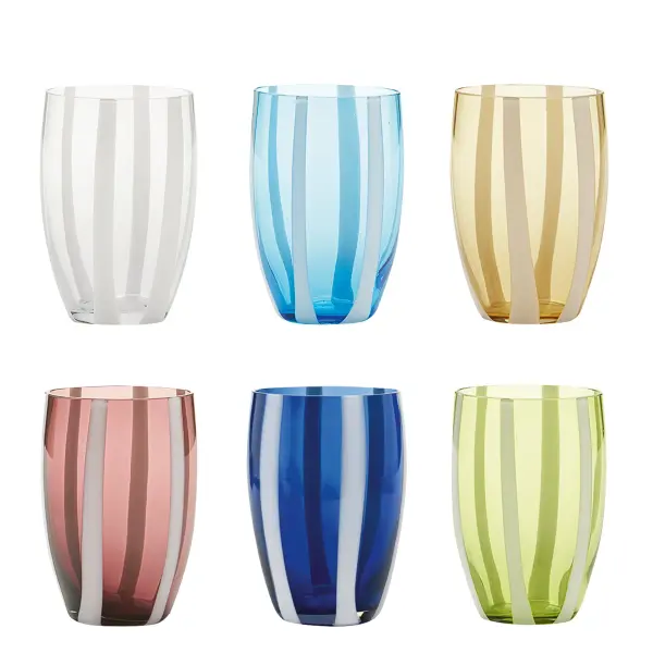 Gessato Tumbler Set of 6 - Assorted Colors - Image 1