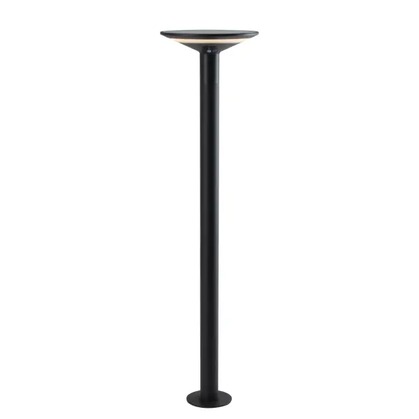 The Keope Ground is a sophisticated solar-powered outdoor lamp featuring automatic daylight sensing, IP65 weather resistance, and 23-25 hours of runtime. Its die-cast aluminum construction and warm 3000K LED create elegant pathway illumination. - alternate view