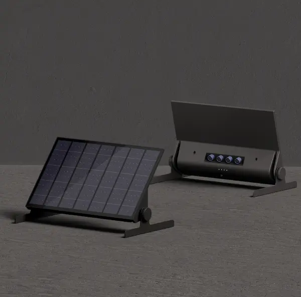 The Elektron is a durable solar power bank designed to power multiple cordless lamps. With 26-28 hours of battery life, IP65 weather resistance, and salt spray tested construction, it's ideal for outdoor hospitality and residential applications.