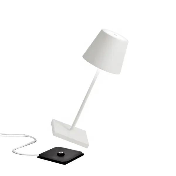 The Poldina Pro Mini combines elegant design with practical cordless functionality. Perfect for dining and hospitality settings, it offers touch dimming, three color temperatures, and 12 hours of illumination on a single charge. - alternate view