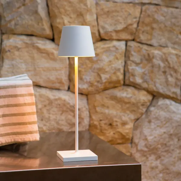 The Poldina Pro revolutionizes portable lighting with its cordless design, touch control, and adjustable color temperature. Perfect for indoor and outdoor use, it delivers 12 hours of illumination on a single charge. - alternate view