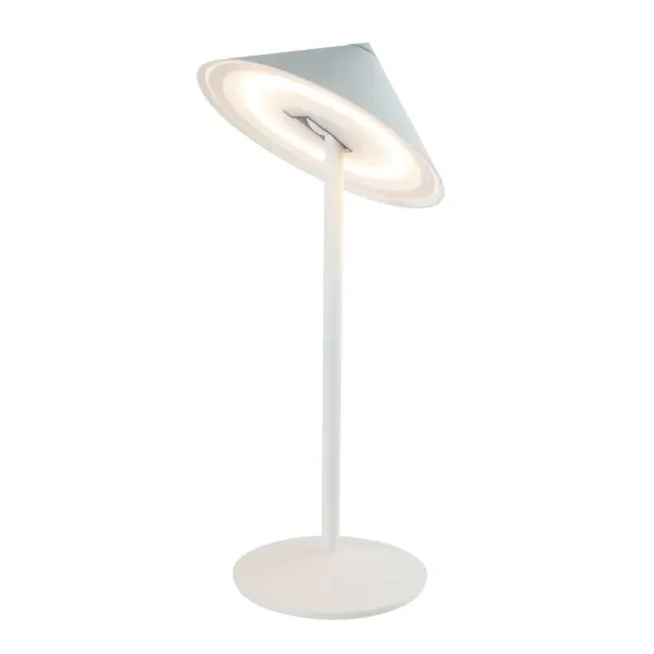 The Pina L Desk lamp by Federico de Majo combines Italian design with modern functionality. Features magnetic swivel head, touch controls, three color temperatures, and IP65 rating for indoor/outdoor use. - alternate view