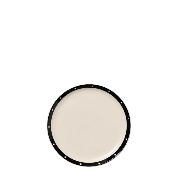 Set of 4 handmade stoneware dessert plates from Italy's Perle collection. At 8.75" diameter, these green-finished plates coordinate beautifully with Perle glassware and offer exceptional versatility.
