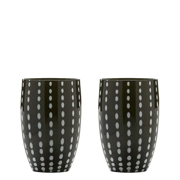 These mouth-blown glass tumblers combine ancient Italian craftsmanship with contemporary design. The distinctive spiral pattern in vitreous paste creates an irresistible contrast against transparent glass. - alternate view