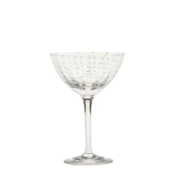 The Perle Cocktail Goblet Set combines artisanal craftsmanship with contemporary style. Featuring a captivating blend of transparent and opaque glass, these handcrafted goblets reflect light beautifully, adding sophistication to any gathering.