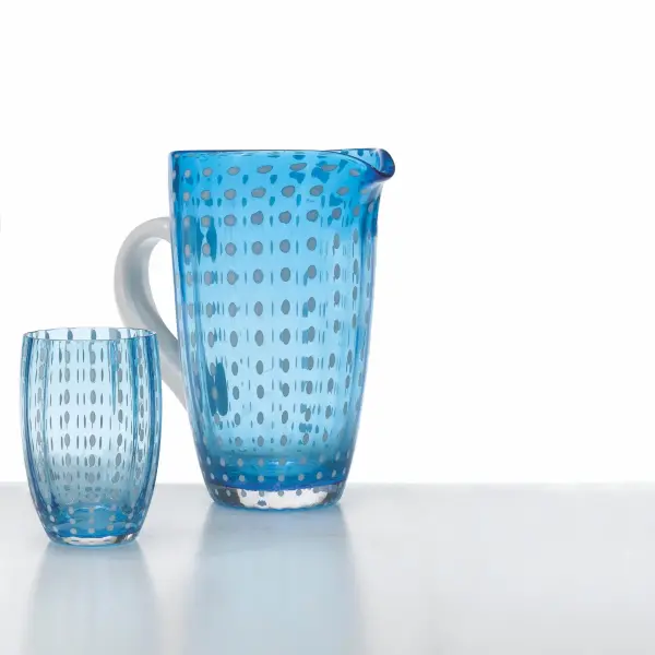 Perle Aquamarine Glass Carafe - Image 7