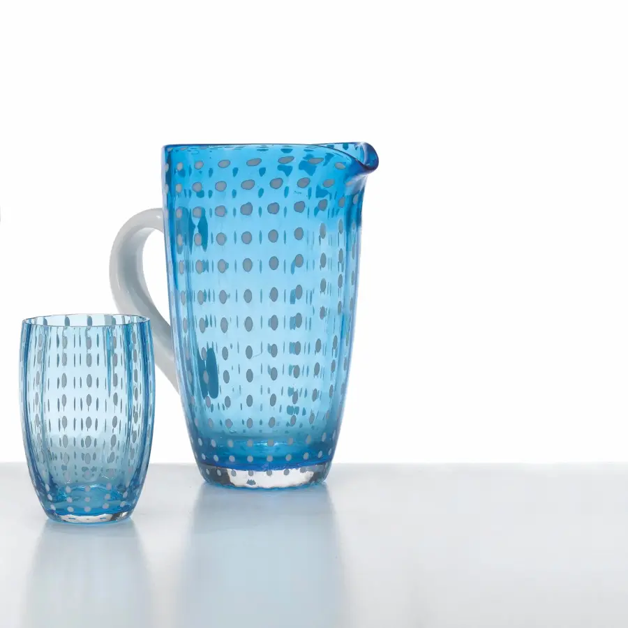 Perle Aquamarine Glass Carafe - Image 7