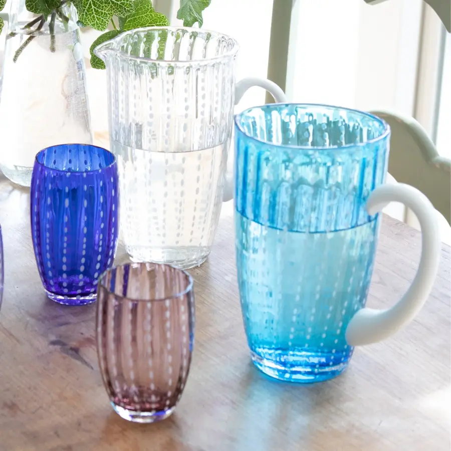 Perle Aquamarine Glass Carafe - Image 8
