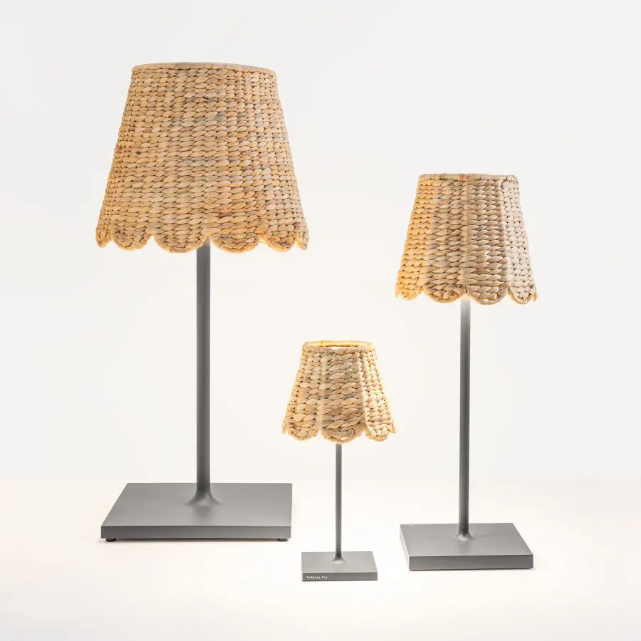 Scalloped Water Hyacinth Woven Lampshade - Image 1