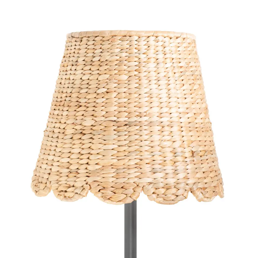 Scalloped Water Hyacinth Woven Lampshade - Image 11