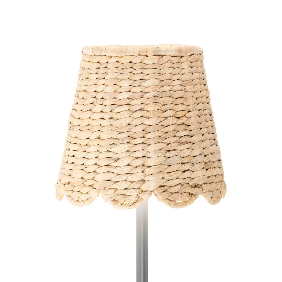 Scalloped Water Hyacinth Woven Lampshade - Image 8