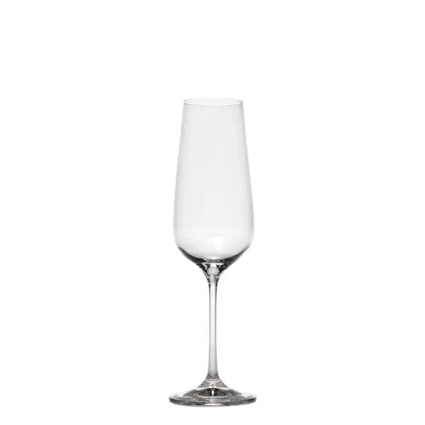 The Scaligero champagne flute set brings refined elegance to any celebration. With a 7.1oz capacity and sleek 8.8" height, these dishwasher-safe glasses combine practical functionality with sophisticated design.