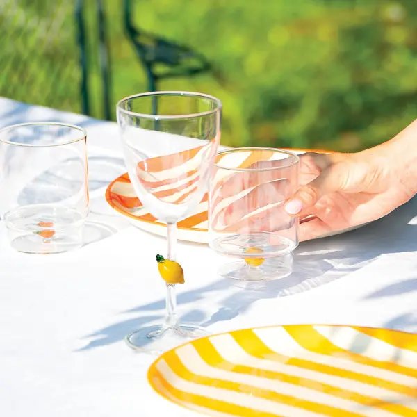 Teca Frutta Goblet with Orange Accent - Image 2