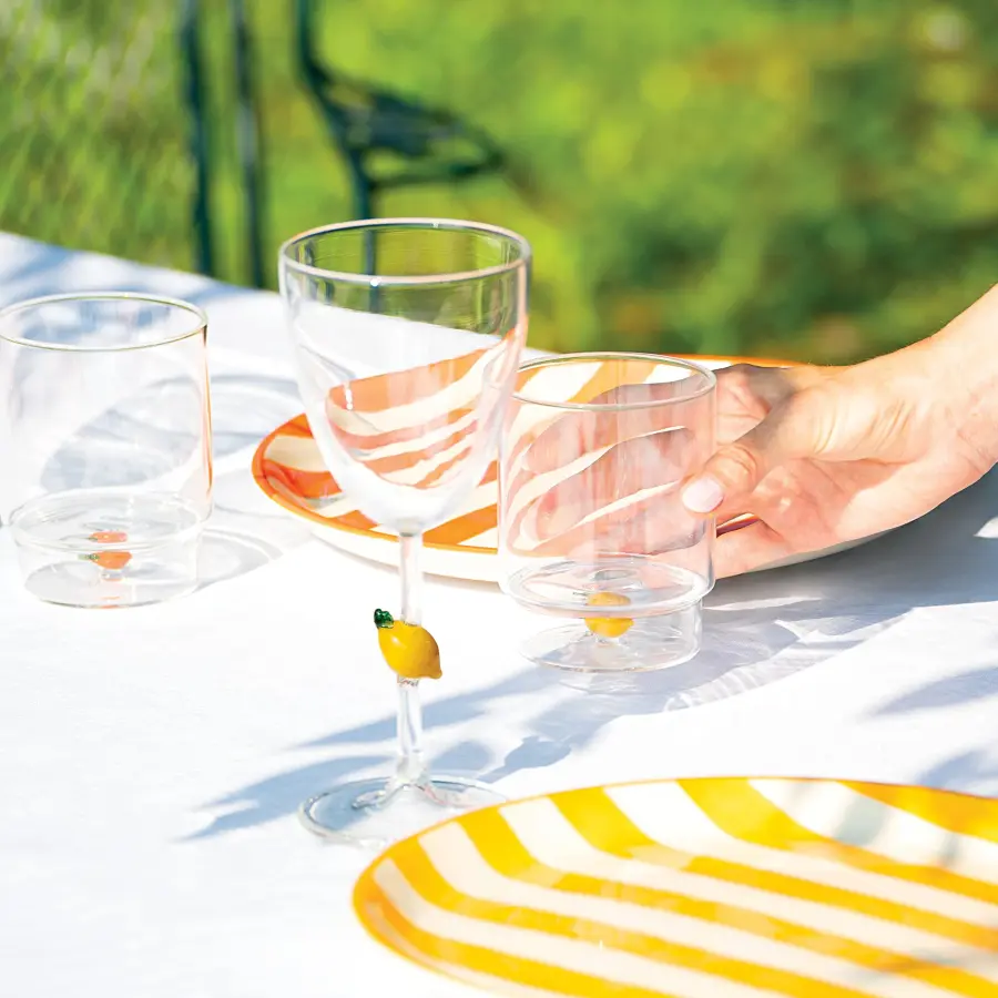 Teca Frutta Goblet with Orange Accent - Image 6