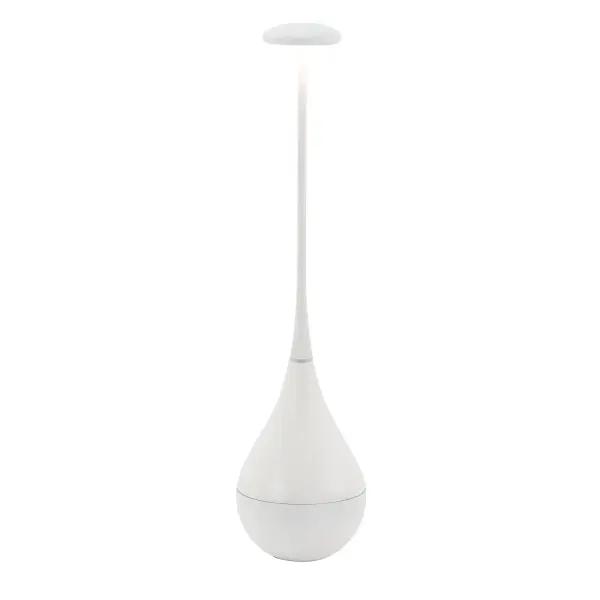Dondolina is a portable, rechargeable table lamp designed for those who love a pop, playful, and unconventional design. Its slender shape ends in a rounded base that allows the lamp to tilt and always return to an upright position — a dynamic effect that’s both functional and fun. Made of painted die-cast aluminum with a polycarbonate diffuser, it’s perfect for both indoor and outdoor use (IP65). The touch control on the top lets you turn the lamp on and off, adjust brightness through four levels, and choose the light color temperature (2200K, 2700K, 3000K, 4000K). Equipped with a rechargeable and replaceable lithium battery, it provides up to 9 hours of light at full power, and fully recharges in 2–3 hours on the included contact charging base. Available in five finishes (white, black, red, bronze, matte gold), Dondolina is a cordless lamp that brings together style, innovation, and motion to brighten up any space with personality. Dondolina also features RF capabilities, allowing it to be controlled, locked and adjusted from afar. (Remote control sold separately.) Dondolina has been awarded the prestigious iF DESIGN AWARD 2026, recognizing its originality and distinctive design language. - alternate view