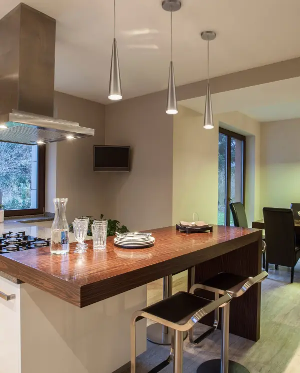 The Mina 12-inch pendant combines contemporary design with energy-efficient LED technology. Its conical shape and clear acrylic diffuser provide clean, modern illumination perfect for smaller spaces and task lighting. - alternate view