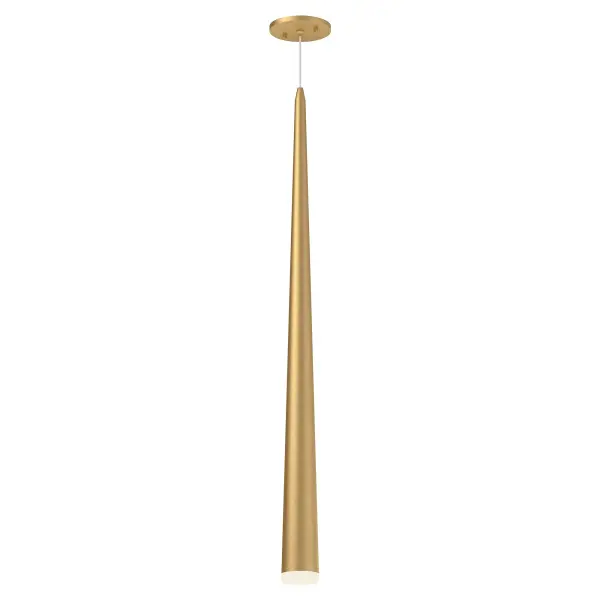 The Mina 36-inch pendant delivers modern sophistication with its sleek conical shape and clear acrylic diffuser. Featuring integrated 3000K LED technology and brushed nickel finish, this statement piece provides warm, energy-efficient illumination perfect for large dining areas and open spaces.