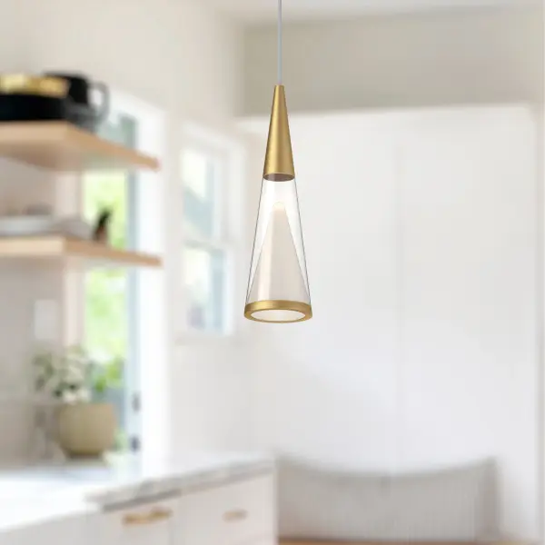 The Malabar 3-inch pendant combines contemporary design with practical LED technology. Its compact conical shape and chrome finish make it ideal for multiples over islands or as accent lighting in smaller spaces. - alternate view