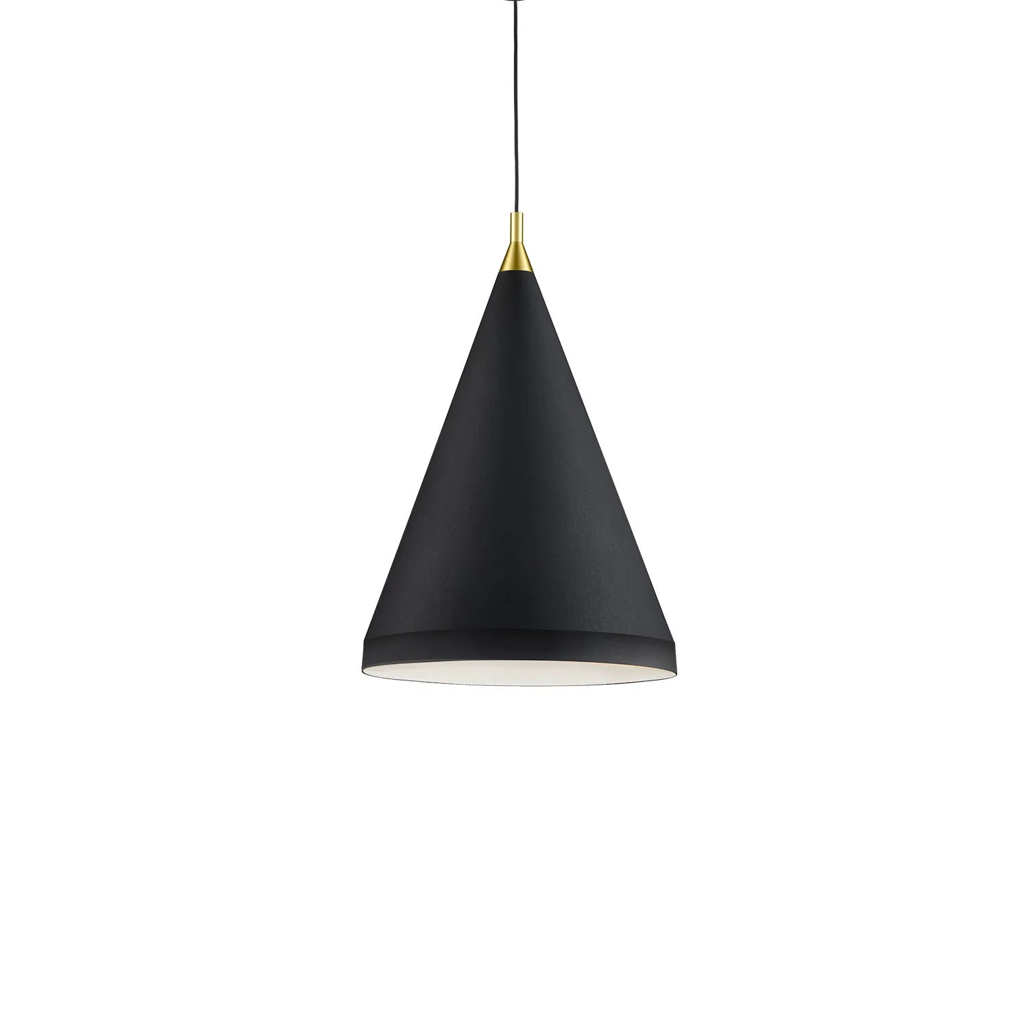 Dorothy One Light Pendant in Black with Gold Detail