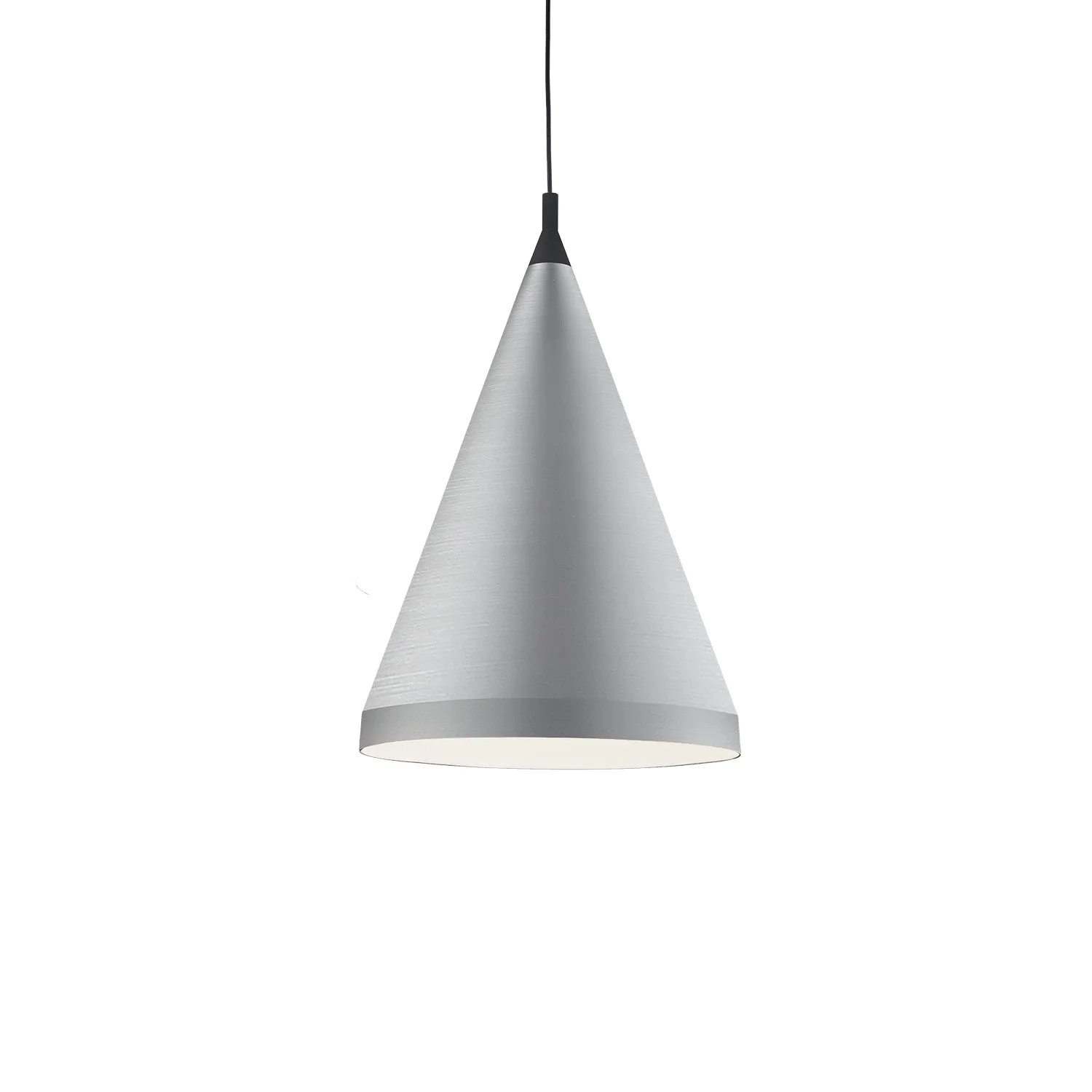 Dorothy One Light Pendant in Brushed Nickel with Black Detail