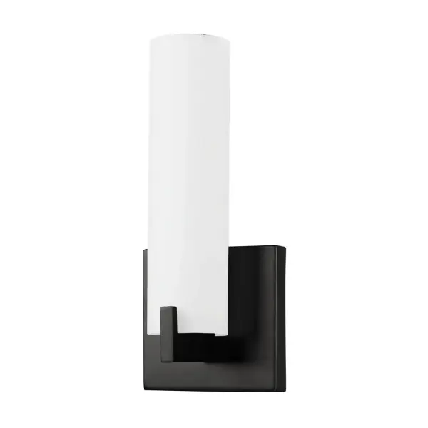 The Elizabeth wall sconce combines modern design with practical LED efficiency. Its white opal glass cylinder provides soft, diffused lighting while chrome metal details add a polished touch. Perfect for bathrooms and hallways.