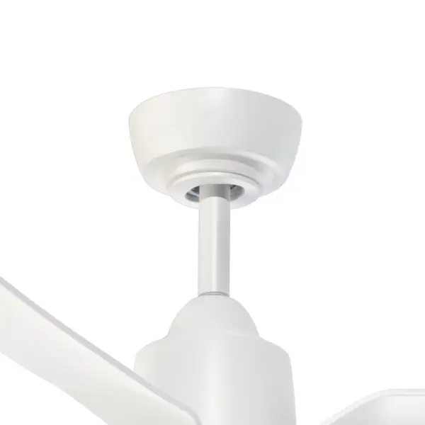 The Hugo 42" ceiling fan combines modern sophistication with smart technology, featuring three sleek blades, optional LED light kit, and app/remote control. Six speeds and reverse function provide year-round comfort. - alternate view