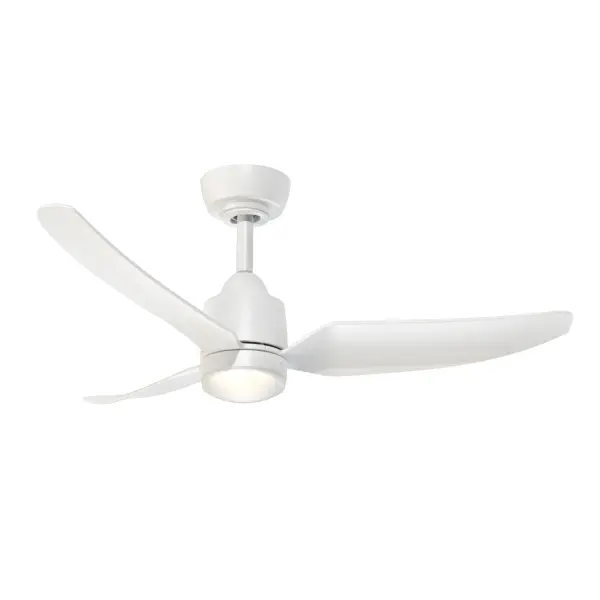The Hugo 42" ceiling fan combines modern sophistication with smart technology, featuring three sleek blades, optional LED light kit, and app/remote control. Six speeds and reverse function provide year-round comfort.