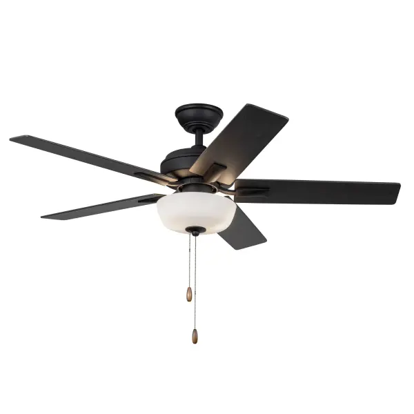 The Erikson combines clean transitional design with practical functionality. Its reversible blade finishes allow customization, while the included LED light kit delivers warm, efficient illumination. Ideal for medium-sized rooms.