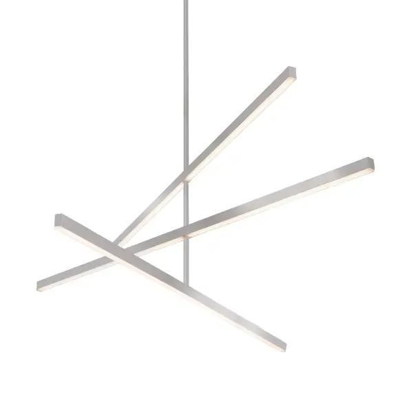 The Vega 56-inch chandelier offers exceptional design flexibility with adjustable linear lights that can be configured at various heights and angles. Its integrated LED technology and contemporary aesthetic make it perfect for modern spaces. - alternate view