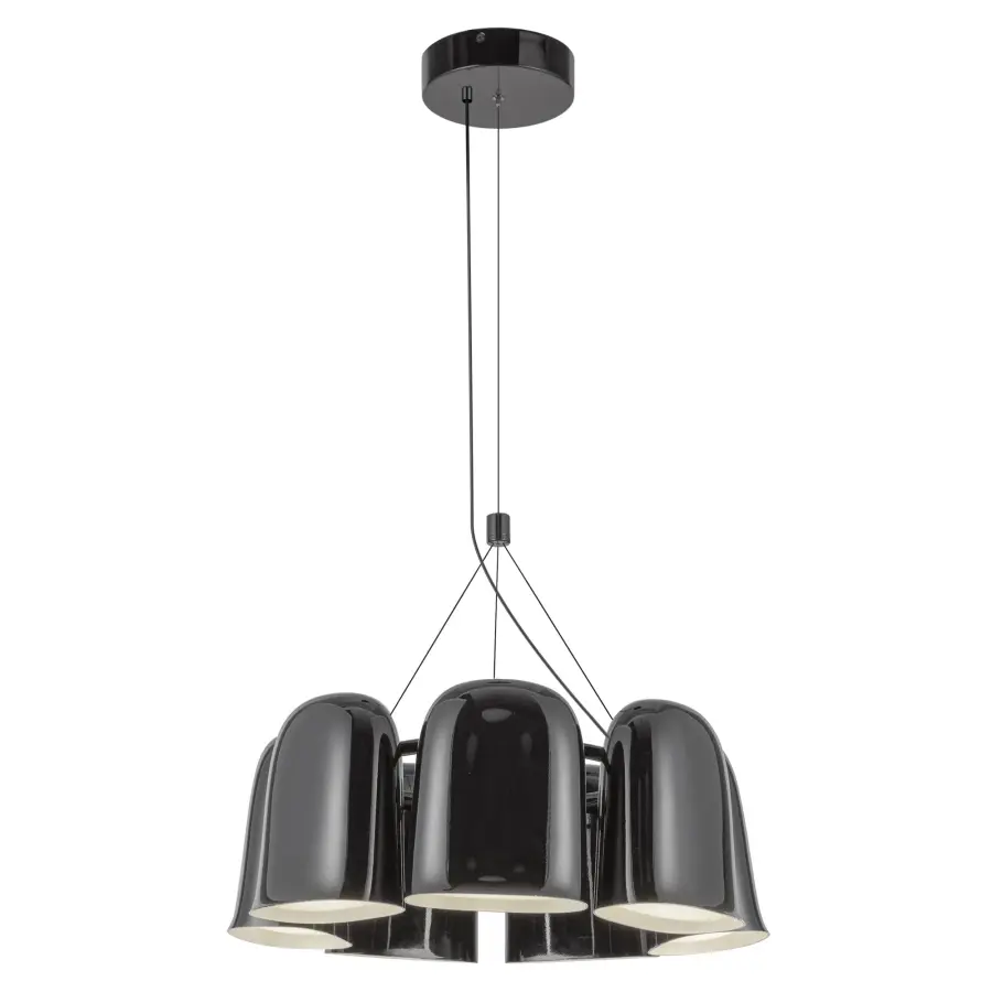 Bell LED Chandelier in Glossy Black