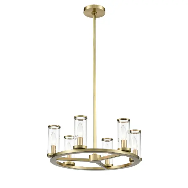 Revolve 19-Inch Chandelier in Polished Nickel with Clear Glass - Image 6